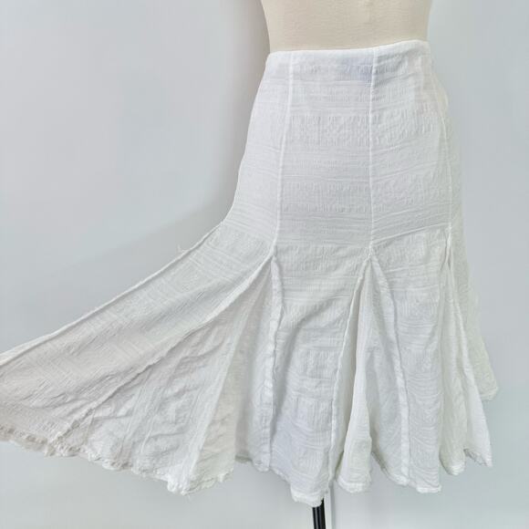 Ralph Lauren Black Label Paneled Skirt Knee-Length White Cotton 6 - Picture 7 of 10